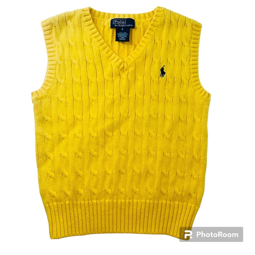 POLO RALPH LAUREN KIDS YELLOW KNOTTED VEST SIZE 6 - Picture 2 of 4